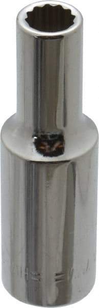 Blackhawk by Proto - 3/8" Drive, Deep Hand Socket - 12 Points, 2-7/64" OAL, Chrome Finish - Makers Industrial Supply