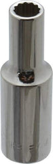 Blackhawk by Proto - 3/8" Drive, Deep Hand Socket - 12 Points, 2-7/64" OAL, Chrome Finish - Makers Industrial Supply