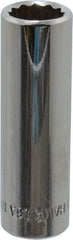 Blackhawk by Proto - 3/8" Drive, Deep Hand Socket - 12 Points, 1-13/16" OAL, Chrome Finish - Makers Industrial Supply