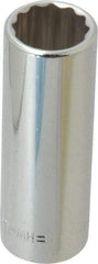 Blackhawk by Proto - 3/8" Drive, Deep Hand Socket - 12 Points, 1-13/16" OAL, Chrome Finish - Makers Industrial Supply