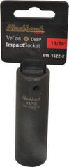 Blackhawk by Proto - 1/2" Drive 11/16" Deep Impact Socket - 6 Points, 3-5/16" OAL - Makers Industrial Supply