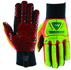 Synthetic Leather Double Palm Reinforced Red Silicone Palm Gloves X-Large - Makers Industrial Supply