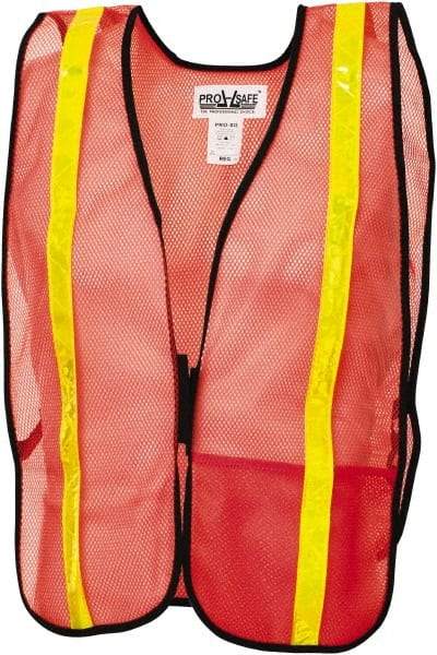 PRO-SAFE - Size XL High Visibility Orange Mesh General Purpose Vest - 44 to 50" Chest, Hook & Loop Closure, 1 Pocket, Polyester - Makers Industrial Supply