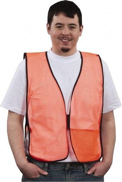 PRO-SAFE - Size XL High Visibility Orange Mesh General Purpose Vest - 44 to 50" Chest, Hook & Loop Closure, 1 Pocket, Polyester - Makers Industrial Supply