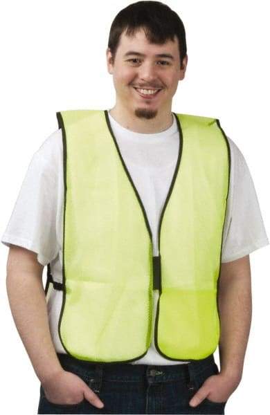 PRO-SAFE - Size XL High Visibility Yellow Mesh General Purpose Vest - 44 to 50" Chest, Hook & Loop Closure, 1 Pocket, Polyester - Makers Industrial Supply