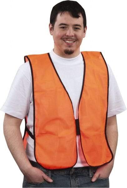 PRO-SAFE - Size XL High Visibility Orange Solid General Purpose Vest - 44 to 50" Chest, Hook & Loop Closure, 1 Pocket, Polyester - Makers Industrial Supply