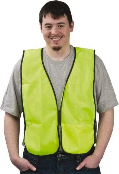 PRO-SAFE - Size XL High Visibility Yellow Solid General Purpose Vest - 44 to 50" Chest, Hook & Loop Closure, 1 Pocket, Polyester - Makers Industrial Supply