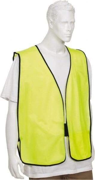 PRO-SAFE - Size 4XL High Visibility Yellow Solid General Purpose Vest - 55 to 63" Chest, Hook & Loop Closure, 1 Pocket, Polyester - Makers Industrial Supply