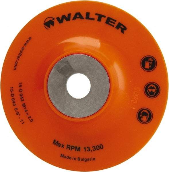 WALTER Surface Technologies - 4-1/2" Diam Disc Backing Pad - 5/8-11 Thread - Makers Industrial Supply