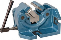 Bison - 4" Jaw Width, 2" Throat Depth, Manual Self Centering Vise - Steel - Makers Industrial Supply