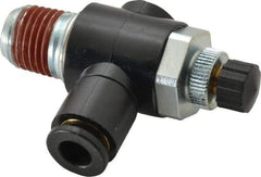 ARO/Ingersoll-Rand - 1/4" Male NPT x 1/4" Female NPT Right Angle Flow Control Valve - 0 to 150 psi & Brass Material - Makers Industrial Supply