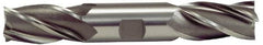 Hertel - 1", 1-7/8" LOC, 1" Shank Diam, 6-3/8" OAL, 4 Flute, Cobalt Square End Mill - Double End, Uncoated, Spiral Flute, 30° Helix, Centercutting, Right Hand Cut, Right Hand Flute - Makers Industrial Supply