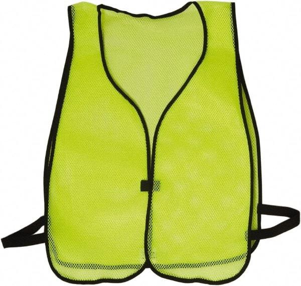 NMC - One Size Fits Most High Visibility Lime Mesh General Purpose Vest - Hook & Loop Closure, Polyester - Makers Industrial Supply