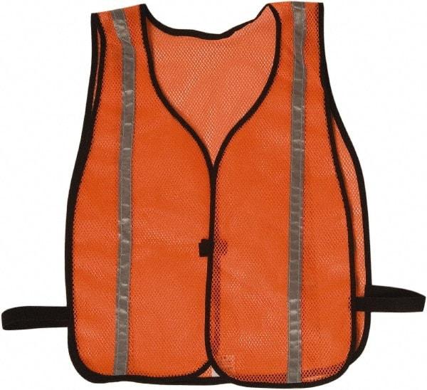 NMC - One Size Fits Most High Visibility Orange Mesh General Purpose Vest - Hook & Loop Closure, Polyester - Makers Industrial Supply