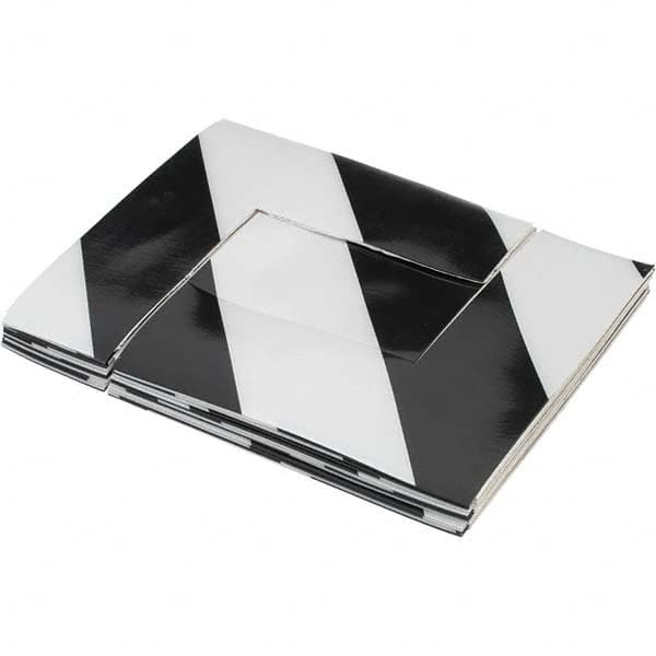 NMC - Black & White Striped Vinyl Die Cut Shape Angles - 2" Wide x 0.02" Thick, General Traffic - Makers Industrial Supply