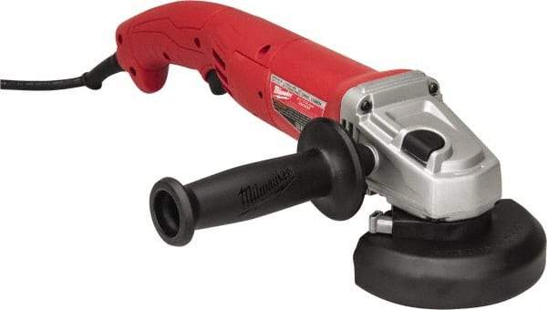 Milwaukee Tool - 4-1/2" Wheel Diam, 11,000 RPM, Corded Angle & Disc Grinder - 5/8-11 Spindle, 120 Volts, 11 Amps - Makers Industrial Supply