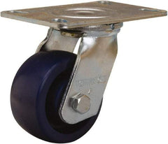 Hamilton - 4" Diam x 2" Wide x 5-5/8" OAH Top Plate Mount Swivel Caster - Polyurethane, 750 Lb Capacity, Sealed Precision Ball Bearing, 4-1/2 x 6-1/4" Plate - Makers Industrial Supply