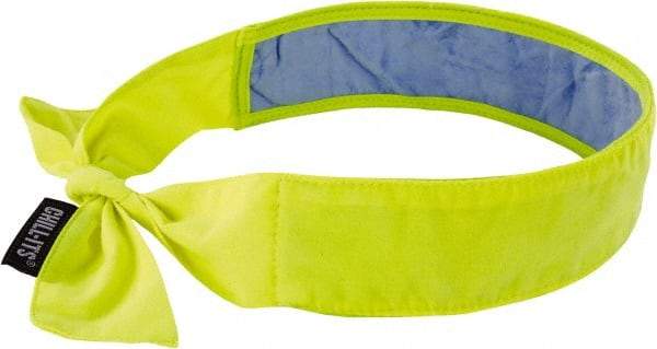 Ergodyne - Size Universal Cooling Bandana - Cotton & PVA, Tie Closure, Lime, Solid Pattern - Makers Industrial Supply