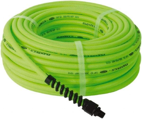 Legacy - 1/4" ID x 0.46" OD 100' Long Multipurpose Air Hose - MNPT x MNPT Ends, 300 Working psi, 150°, 1/4" Fitting, Green - Makers Industrial Supply