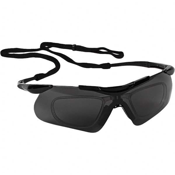 KleenGuard - Smoke Lenses, Frameless Safety Glasses - Anti-Fog, Scratch Resistant, Black Nylon Frame, Size Universal, Wrap Around - Makers Industrial Supply