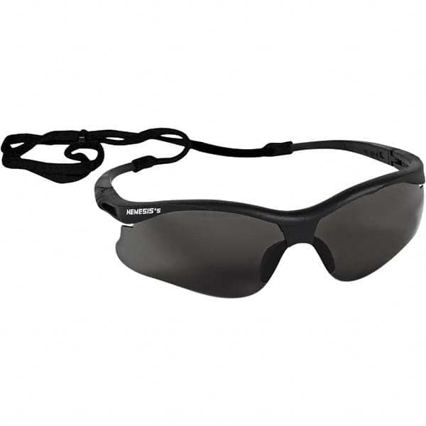 Jackson Safety - Smoke Lenses, Framed Safety Glasses - Scratch Resistant, Black Nylon Frame, Size S, Wrap Around - Makers Industrial Supply