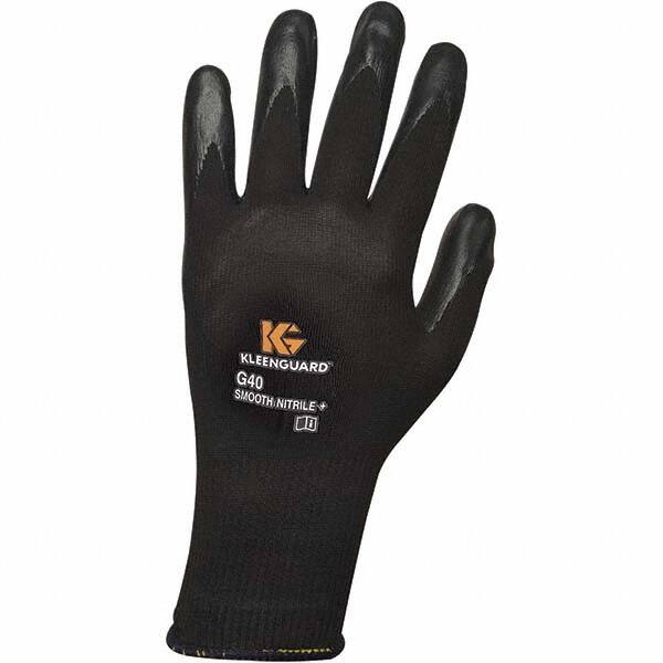 KleenGuard - Size M (8) Nitrile Coated Nylon General Protection Work Gloves - For General Purpose, Palm & Fingers Coated, Knit Wrist Cuff, Full Fingered, Black, Paired - Makers Industrial Supply