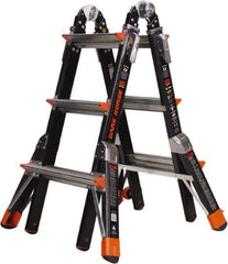 Little Giant Ladder - 10 Steps, 11' High, Type IAA Rating, Fiberglass Multi-Use Ladder - 375 Lb Load Capacity, 29" Base Width - Makers Industrial Supply