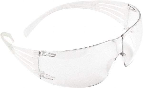 3M - Clear Lenses, Framed Safety Glasses - Scratch Resistant, Clear Frame, Size Universal, Wrap Around - Makers Industrial Supply