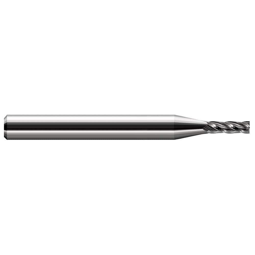 Harvey Tool - 0.2mm, 0.6mm LOC, 1/8" Shank Diam, 1-1/2" OAL, 4 Flute Solid Carbide Square End Mill - Exact Industrial Supply