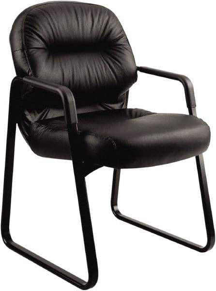 Hon - 36" High Guest Chair - 31" Wide x 35-3/4" Deep, Leather, Memory Foam Seat, Black - Makers Industrial Supply