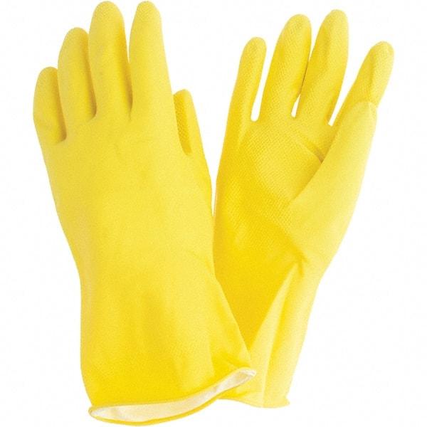 PIP - 21 mil Thick, Chemical Resistant Gloves - 21MIL 12" YLW LRG 1/PR FLOCK LINED LATX DIAM GLV - Makers Industrial Supply