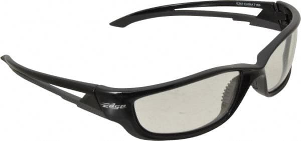 Edge Eyewear - Clear Lenses, Framed Safety Glasses - Scratch Resistant, Black Nylon TR90 Frame, Size Universal, Wrap Around - Makers Industrial Supply