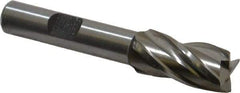 Cleveland - 1/2", 1" LOC, 3/8" Shank Diam, 2-11/16" OAL, 4 Flute, High Speed Steel Square End Mill - Single End, Uncoated, Spiral Flute, 30° Helix, Centercutting, Right Hand Cut, Right Hand Flute, Series HG-4C - Makers Industrial Supply