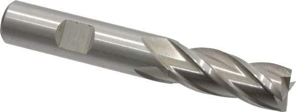 Cleveland - 1/2", 1-1/4" LOC, 1/2" Shank Diam, 3-1/4" OAL, 4 Flute, High Speed Steel Square End Mill - Single End, Uncoated, Spiral Flute, 30° Helix, Centercutting, Right Hand Cut, Right Hand Flute, Series HG-4C - Makers Industrial Supply