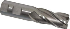 Cleveland - 1", 2" LOC, 1" Shank Diam, 4-1/2" OAL, 4 Flute, High Speed Steel Square End Mill - Single End, Uncoated, Spiral Flute, 30° Helix, Centercutting, Right Hand Cut, Right Hand Flute, Series HG-4C - Makers Industrial Supply