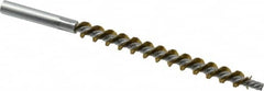 Schaefer Brush - 4" Brush Length, 3/8" Diam, Double Stem, Single Spiral Tube Brush - 6-1/4" Long, Brass, 12-24 Female Connection - Makers Industrial Supply