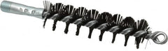 Schaefer Brush - 4-1/2" Brush Length, 1-1/4" Diam, Double Stem, Single Spiral Flue Brush - 7-1/2" Long, Tempered Steel Wire, 1/4" NPSM Male Connection - Makers Industrial Supply