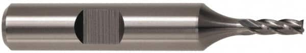 Cleveland - 7/8", 1-7/8" LOC, 5/8" Shank Diam, 4" OAL, 4 Flute, High Speed Steel Square End Mill - Single End, TiN Finish, Spiral Flute, 30° Helix, Centercutting, Right Hand Cut, Right Hand Flute, Series HG-4C - Makers Industrial Supply