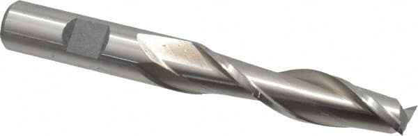 Cleveland - 1/2", 2" LOC, 1/2" Shank Diam, 4" OAL, 2 Flute, High Speed Steel Square End Mill - Single End, Uncoated, Spiral Flute, 30° Helix, Centercutting, Right Hand Cut, Right Hand Flute, Series HG-2 - Makers Industrial Supply