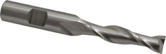 Cleveland - 13/32", 1-3/4" LOC, 1/2" Shank Diam, 3-3/4" OAL, 2 Flute, High Speed Steel Square End Mill - Single End, Uncoated, Spiral Flute, 30° Helix, Centercutting, Right Hand Cut, Right Hand Flute, Series HG-2 - Makers Industrial Supply