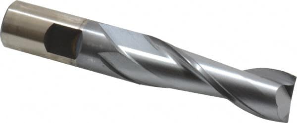 Cleveland - 3/4", 2-1/4" LOC, 3/4" Shank Diam, 4-1/2" OAL, 2 Flute, High Speed Steel Square End Mill - Single End, TiCN Finish, Spiral Flute, 30° Helix, Centercutting, Right Hand Cut, Right Hand Flute, Series HG-2 - Makers Industrial Supply