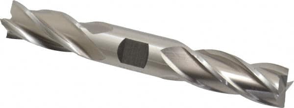 Cleveland - 3/4", 1-5/8" LOC, 3/4" Shank Diam, 5-5/8" OAL, 4 Flute, High Speed Steel Square End Mill - Double End, Uncoated, Spiral Flute, 30° Helix, Centercutting, Right Hand Cut, Right Hand Flute, Series HD-4C - Makers Industrial Supply