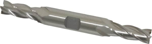 Cleveland - 25/64", 1" LOC, 1/2" Shank Diam, 4-1/2" OAL, 4 Flute, High Speed Steel Square End Mill - Double End, Uncoated, Spiral Flute, 30° Helix, Centercutting, Right Hand Cut, Right Hand Flute, Series HD-4C - Makers Industrial Supply