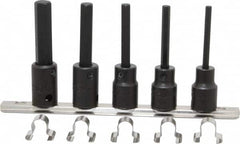 Proto - 5 Piece 3/8" Drive Metric Impact Hex Bit Socket Set - 4 to 10mm Hex - Makers Industrial Supply