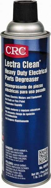 CRC - 19 Ounce Aerosol Electrical Grade Cleaner/Degreaser - 37,500 Volt Dielectric Strength, Nonflammable, Food Grade - Makers Industrial Supply