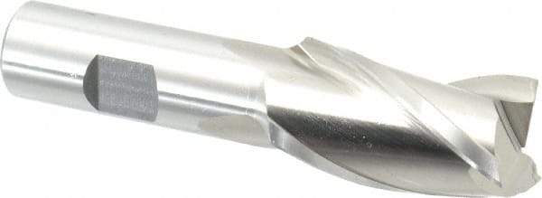 Cleveland - 1", 1-7/8" LOC, 3/4" Shank Diam, 4-1/8" OAL, 3 Flute, High Speed Steel Square End Mill - Single End, Uncoated, Spiral Flute, 30° Helix, Centercutting, Right Hand Cut, Right Hand Flute, Series HG-3 - Makers Industrial Supply