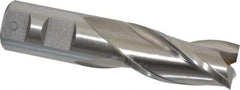 Cleveland - 1", 2" LOC, 1" Shank Diam, 4-1/2" OAL, 3 Flute, High Speed Steel Square End Mill - Single End, Uncoated, Spiral Flute, 30° Helix, Centercutting, Right Hand Cut, Right Hand Flute, Series HG-3 - Makers Industrial Supply