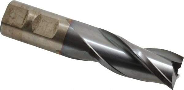 Cleveland - 7/8", 1-7/8" LOC, 7/8" Shank Diam, 4-1/8" OAL, 3 Flute, High Speed Steel Square End Mill - Single End, TiCN Finish, Spiral Flute, 30° Helix, Centercutting, Right Hand Cut, Right Hand Flute, Series HG-3 - Makers Industrial Supply