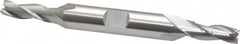 Cleveland - 1/4", 5/8" LOC, 3/8" Shank Diam, 3-3/8" OAL, 3 Flute, High Speed Steel Square End Mill - Double End, Uncoated, Spiral Flute, 30° Helix, Centercutting, Right Hand Cut, Right Hand Flute, Series HD-3 - Makers Industrial Supply