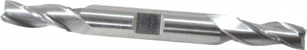 Cleveland - 5/16", 3/4" LOC, 3/8" Shank Diam, 3-1/2" OAL, 3 Flute, High Speed Steel Square End Mill - Double End, Uncoated, Spiral Flute, 30° Helix, Centercutting, Right Hand Cut, Right Hand Flute, Series HD-3 - Makers Industrial Supply